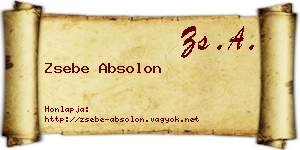 Zsebe Absolon névjegykártya